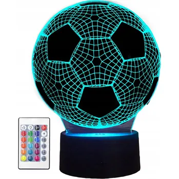 Lampička 16 3D FOTBALOVÝCH LED NOČNÍCH NOČNÍ LAMPA USB + DÁREK DÁLKOVÝ OVLADAČ