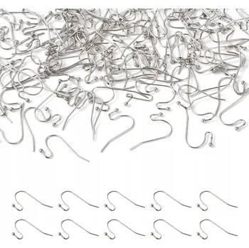 Náušnice Bigle háčky s kuličkou stříbrné zapínání na náušnice přívěsky sada 100 Ks