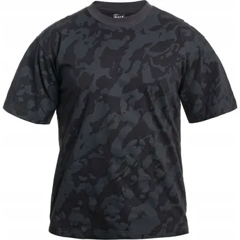 Tričko US MFH, noční maskáč, černošedé, bavlna , 170 g/m² 4XL