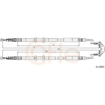 Brzdový systém Tažné lanko, parkovací brzda COFLE 92.11.5953
