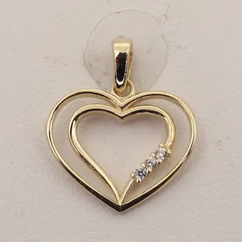 Přívěsek Zlatý přívěsek se zirkony srdce 2714LOT (585/1000) 0.9 g