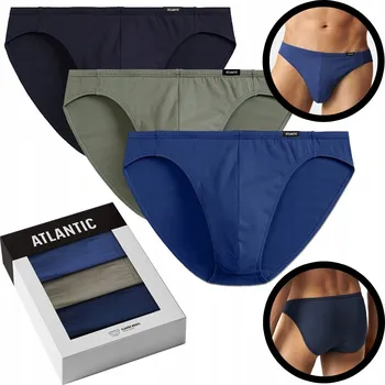 Slipy Pánské slipy Atlantic 3Mp-119 A'3 S-2Xl S granátová-modrá-khaki