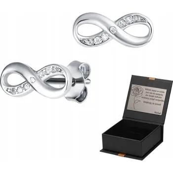 Náušnice Stříbrné náušnice nekonečno se zirkony ryzost 925 DÁREK