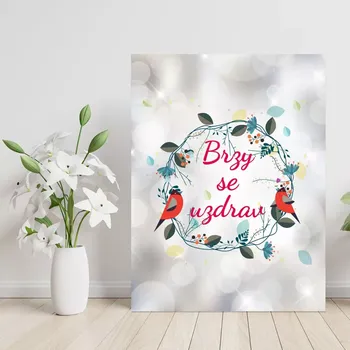 Plechová cedule Sablio Dárková cedulka Brzy se uzdrav 2: 30x40 cm
