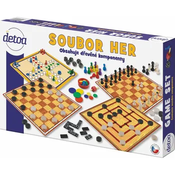 Desková hra Detoa Soubor her 7 společenská hra dřevo v krabici 37x22x4cm