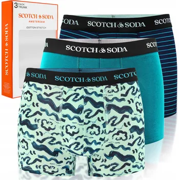 Pánské spodní prádlo SCOTCH&SODA Pánské boxerky 3 kusy Bavlna Proužky Vzor Modrá S