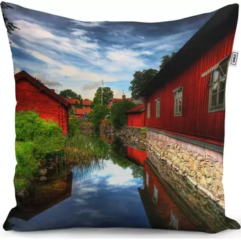 Polštář Sablio Polštář Červený dům - 50x50 cm