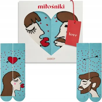 Pánské ponožky Valentýnský Dárek pro manžela Barevné Ponožky 41-46 ZOOKSY