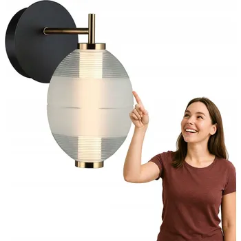 Nástěnné svítidlo Nástěnné svítidlo Italux čiré, černé s integrovaným LED zdrojem 8 W