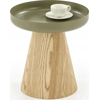 Konferenční stolek Konferenční stolek Halmar kulatý 40 x 40 x 42 cm dub přírodní, odstíny zelené