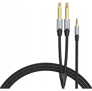 Audio kabel Audio kabel mini jack 3.5mm na 2x jack 6.35mm samec Vention BARHK 8m