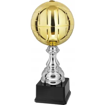 X625A Pohár ZLATÝ MÍČ VOLEJBAL, stříbrno-zlatá barva, výška V-375mm,
