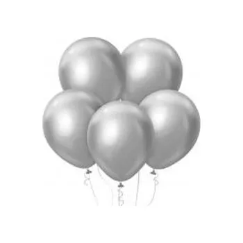 Balony Beauty&Charm platynowe srebrne 30cm 5szt