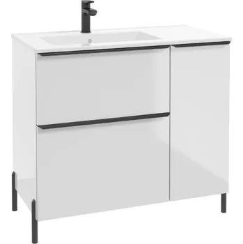 Koupelnový nábytek ArtDef Skříňka pod umyvadlo NINO WHITE | D90 / levá