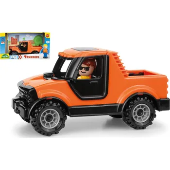 Dřevěná hračka Lena Auto Truckies Pick-up plast 19cm s figurkou v krabici 24m+