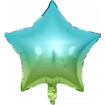 Balónek FÓLIOVÝ BALÓNEK HVĚZDA DUHOVÁ MODRÁ 45 CM NAROZENINY