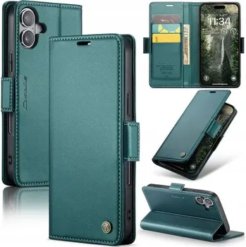 Pouzdro na mobilní telefon Flipové pouzdro Caseme pro Apple iPhone 16, zelené