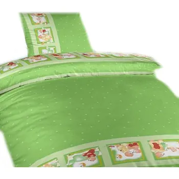 Povlečení DADKA VRACOV Dětské povlečení krep Medvědí pohádka zelená
