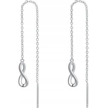 Náušnice STŘÍBRNÉ PROVLÉKACÍ NÁUŠNICE S DLOUHÝM ZÁVĚSEM