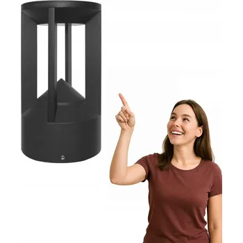 Venkovní osvětlení Osvětlovací sloupek kulatý Italux integrovaný LED zdroj 20 cm černý