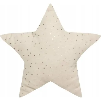 Polštář POLŠTÁŘ DEKORAČNÍ béžový BAVLNĚNÝ hvězda POLŠTÁŘ PRO DĚTI