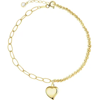 Náramek Zlatý náramek se zirkonem - srdce - AP543-3133