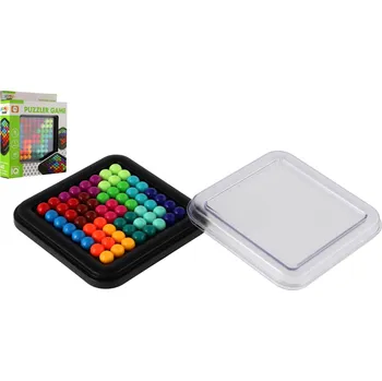 Dřevěná hračka Teddies IQ puzzle logická hra plast v krabičce 16x20x4cm