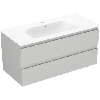 Koupelnový nábytek Mexen Orio koupelnová skříňka 100 cm s umyvadlem Vela, 2 zásuvky, šedá mat/bílá mat - 91A10-10047-2-BFF62-W23M01 Skříňky s umyvadlem