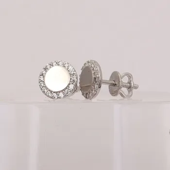 Náušnice Zlaté náušnice z bílého zlata se zirkony MT51W (585/1000) 1.45 g