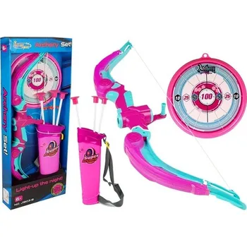 Luk Luk s terčem + 3 šipky na přísavky růžový