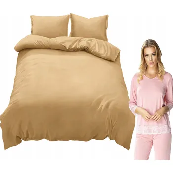 Povlečení Sada povlečení bavlněný satén 160x200 hladká jednobarevná mořská