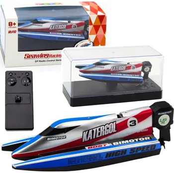 RC model lodě Motorový člun na dálkové ovládání RC modro-stříbrný 14cm