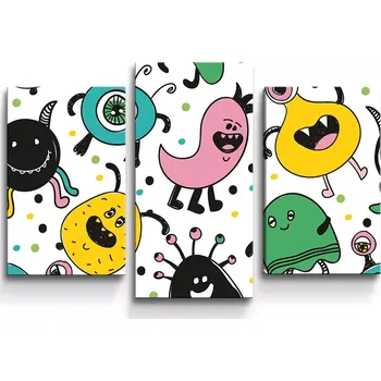 Obraz Sablio Obraz - 3-dílný Příšerky - 75x50 cm