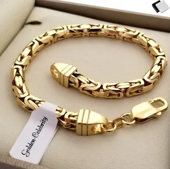 Náramek PÁNSKÝ ZLATÝ NÁRAMEK KRÁLOVSKÝ VZOR Pr 925+585