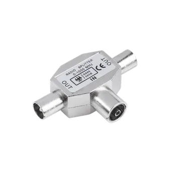 Anténní redukce CABLETECH Anténní rozbočovač IEC zdířka - 2x kolík, kovový