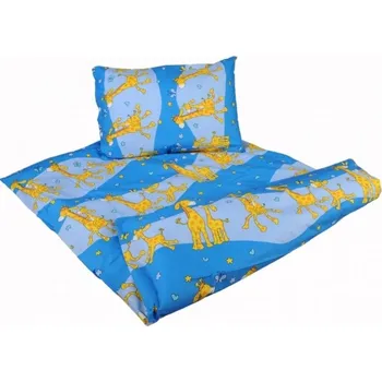 Povlečení DADKA VRACOV Dětské povlečení do postýlky Žirafa modrá