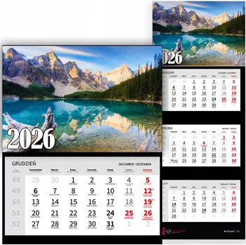 Obraz Kalendář 2026 trojdílný – krajiny, výhledy, příroda a klid MIX VZORŮ
