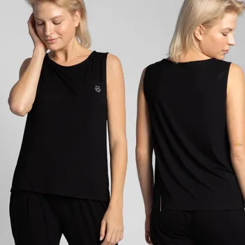 VÝPRODEJ STYLOVÝ DÁMSKÝ MÓDNÍ TOP KLASICKÝ HLADKÝ VISKÓZA ČERNÝ 44 XXL