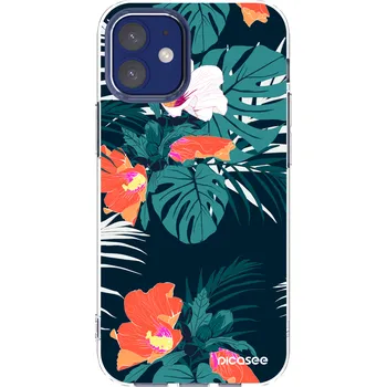 Pouzdro na mobilní telefon Picasee silikonový průhledný obal pro Apple iPhone 12 mini - Monstera Color