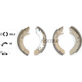 Brzdová čelist Sada brzdových čelistí TEXTAR 91046600