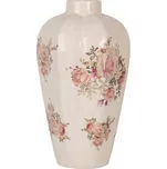 Keramická béžovorůžová váza s růžemi Rosien M – 21x34 cm