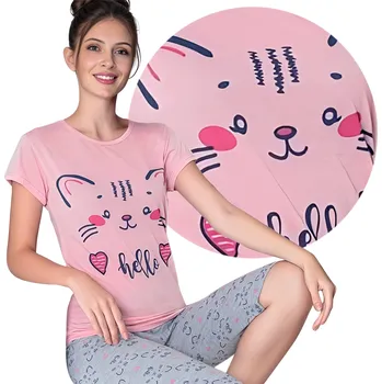 Dámské noční prádlo Dámské pyžamo Neti , bavlna růžové, velikost XXL