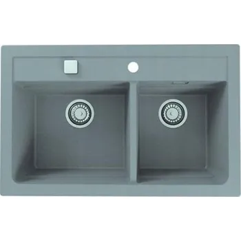 Granitový dřez Dvoukomorový granitový dřez Alveus 1 šedý