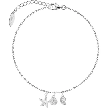 Náramek Stříbrný náramek se zirkony - hvězdice, mušle - AP543-2850