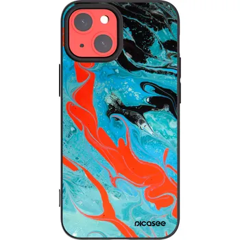 Pouzdro na mobilní telefon Picasee silikonový černý obal pro Apple iPhone 13 mini - Blue Magma