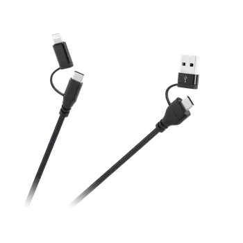 Datový kabel Kabel USB-A / USB-C – Kabel USB-C / Lightning Cabletech KPO3943 – 1 m