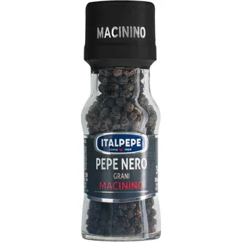 Koření Italpepe pepř černý celý ve skle s mlýnkem (Pepe Nero) 30g