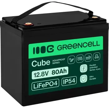Trakční baterie Baterie Green Cell CUBE LiFePO4 LFPGC12V80AH Baterie LiFePO4 12V, 12,8V 80Ah, 1024Wh IP54