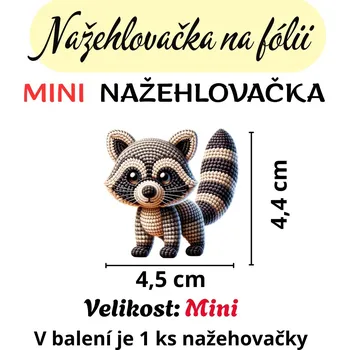 Nažehlovačky na fólii Nažehlovačka na fólii, HÁČKOVANÝ - MÝVAL, 1 kus Zvolte VELIKOST motivu ZDE:: MINI velikost