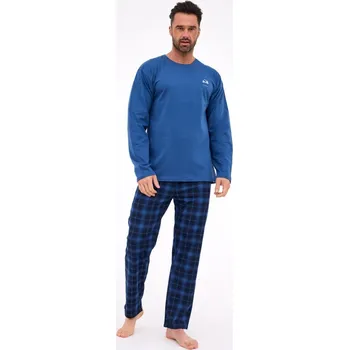 Pánská noční košile CORNETTE Pyžamo pánské 124/306 DENALI 2 DR Barva: jeans, Velikost: L